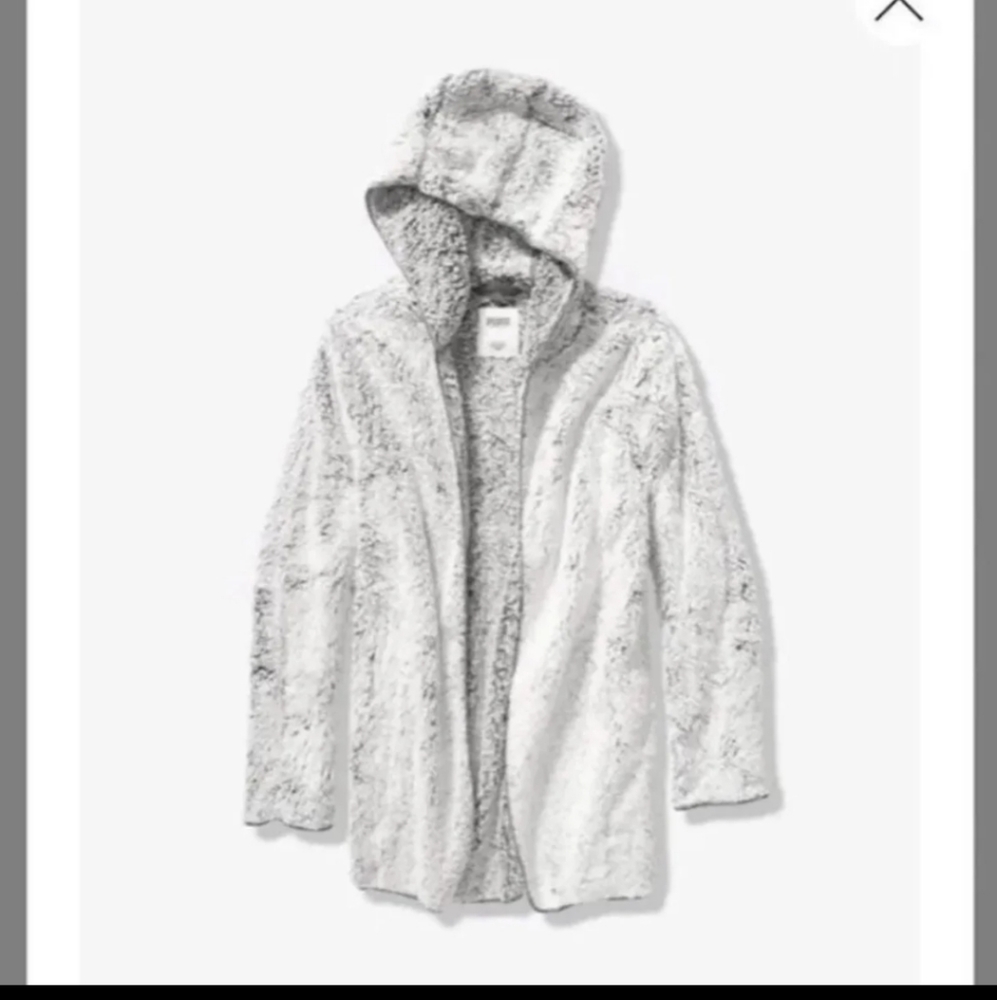 Victoria secret pink gray sherpa Cardigan